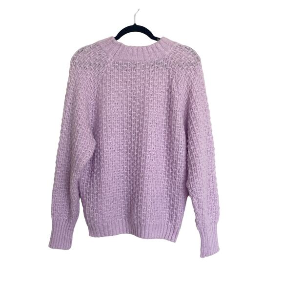 FRNCH Paris Crew Neck Pointelle Knit Sweater Lavender Sweater Size S/M - Picture 3 of 6